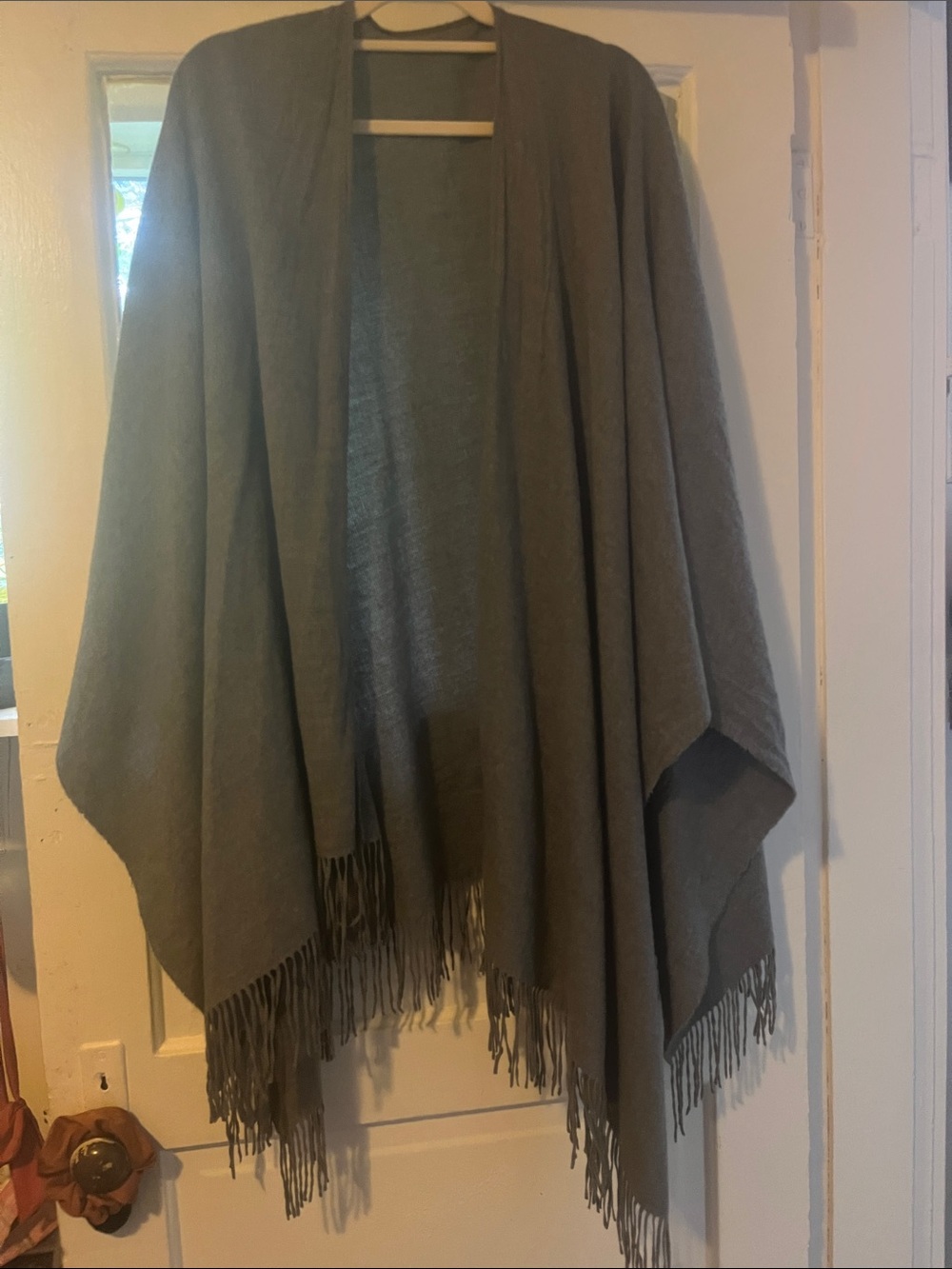 Neutral Gray Fringed Throw Shawl - Cozy Home Accent